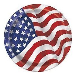 8 PIATTI DESSERT USA FLAG