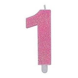 NUMERO 1 GLITTER ROSA